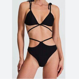 Devon Windsor Suki Top + Sky Bottom Black Bikini